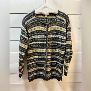 SAN FRANCISCO COLLECTION Vintage Striped Cardigan – Gray & Yellow – M